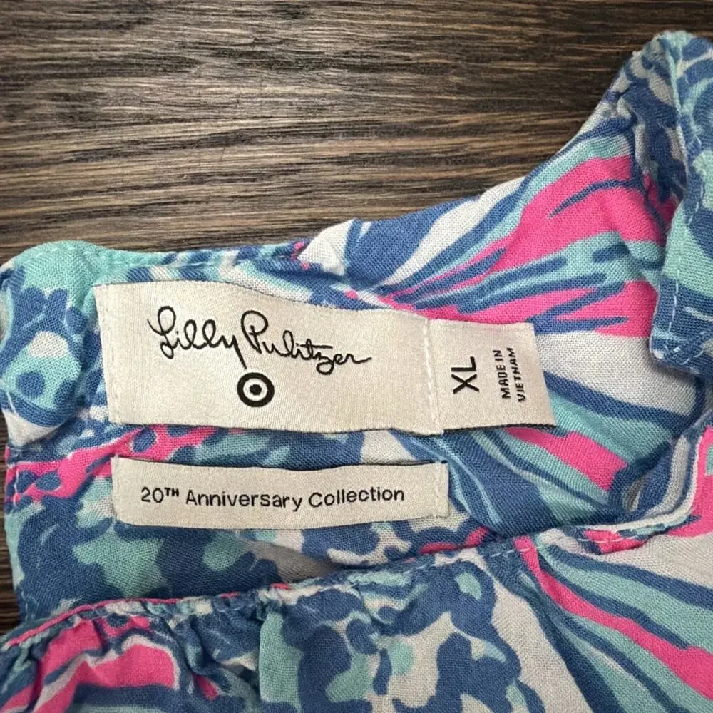 Lilly Pulitzer X Target Girls Maxi Dress -Blue/Pink - Size XL